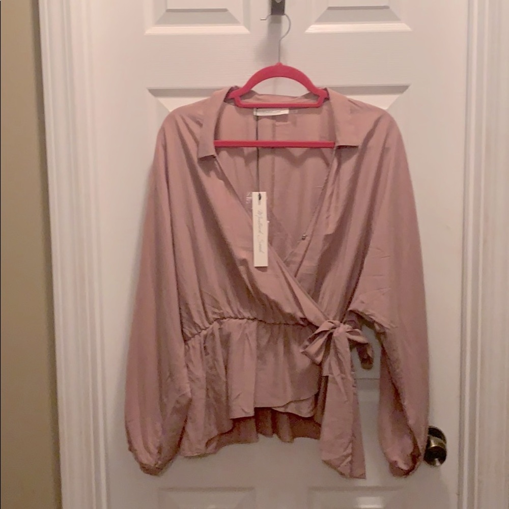 Dusty Mauve, Mustard Seed side tie Blouse, Large